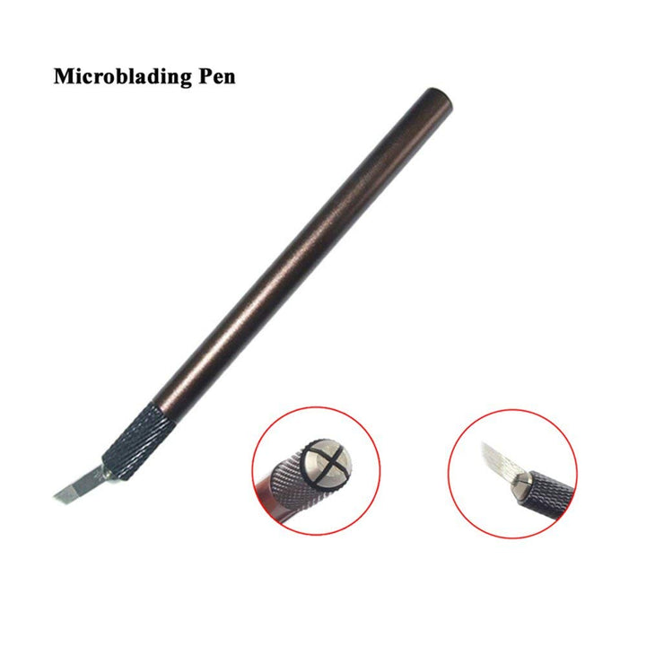Microblading kit Eyebrow Micro Needling Pen Set with Blades Pigment Practice-skin Ring cup for eyebrow tattoo Permanet Makeup Tatto Kits- QMYBrow