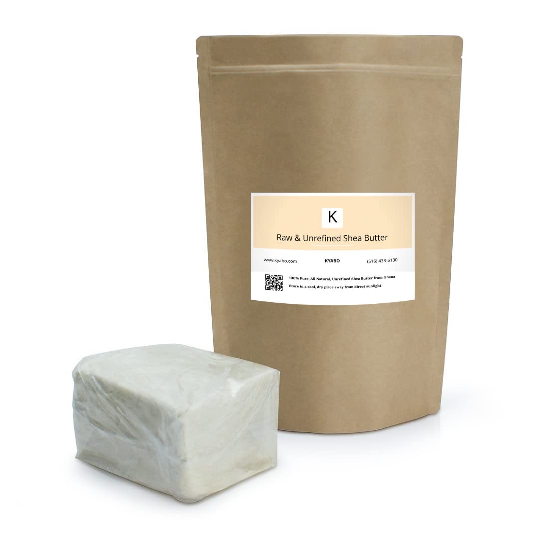 Kyabo New Pure African White Ivory Shea Butter 5Lbs Premium 100% Natural Virgin RAW Organic Grade A Unrefined Ghana Skin Beauty Care Face Body Hair Scalp Non GMO Natural Karite Organics