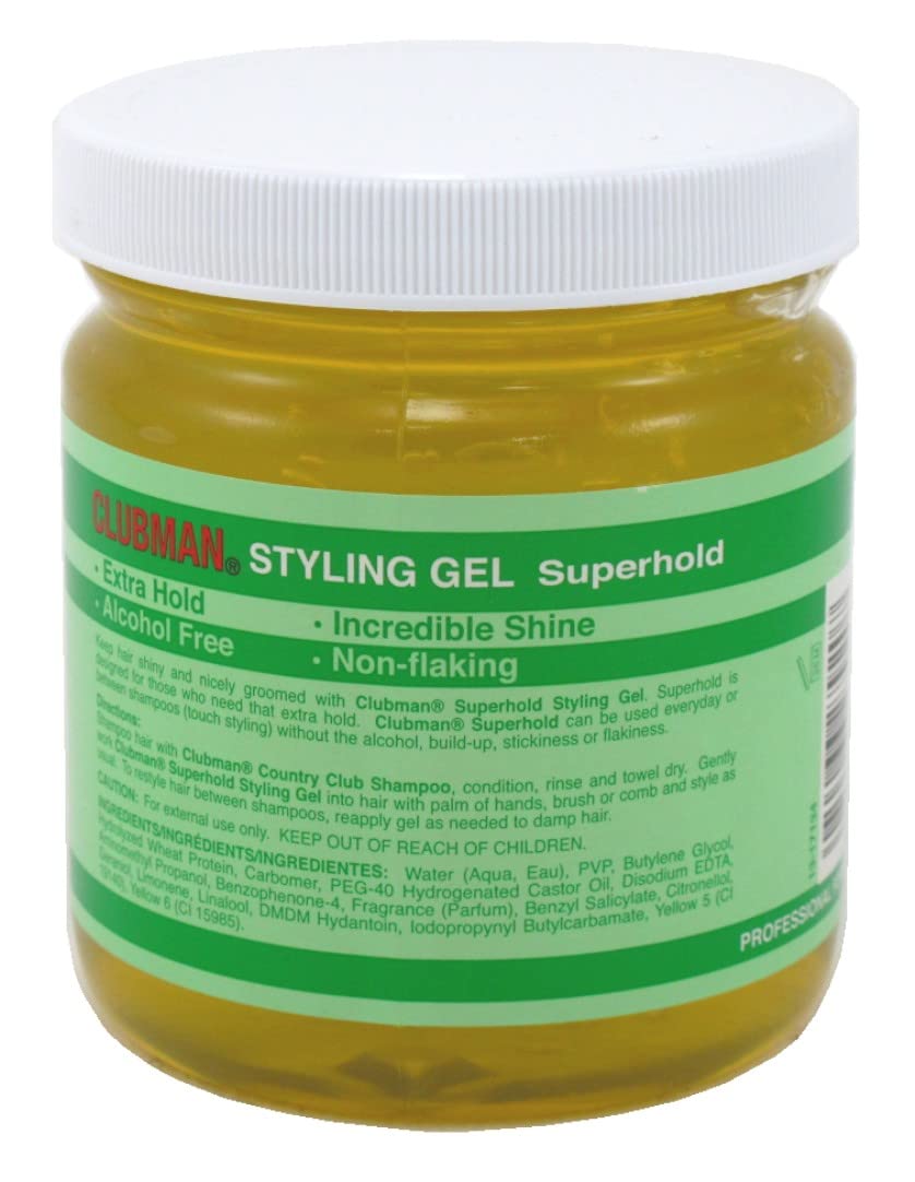 Pinaud Clubman hair styling gel, super hold - 16 oz