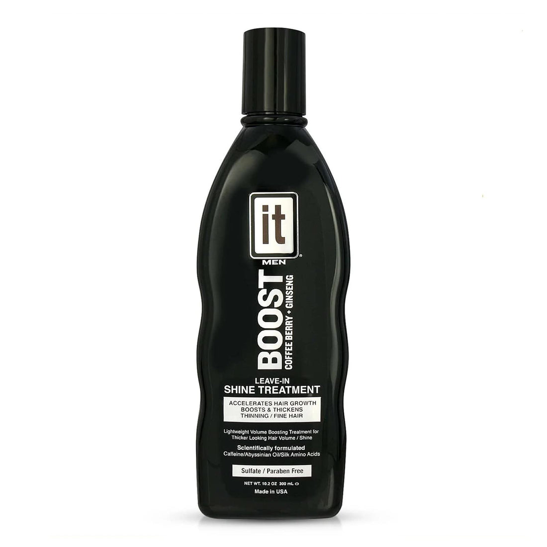 BOOST IT Leave-In Shine Treatment for Men | Hair Growth, Thicken Thinning & Fine Hair | Sulfate & Paraben, 10.2oz