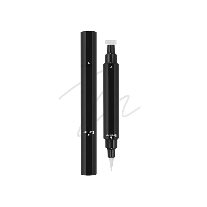 MIESCHER Wing Eyeliner Stamp Pens, White Liquid Cat Eye Winged Eye Liner Stamp & Fine Tipped Pen with Eye Makeup, Waterproof Smudgeproof Long Lasting Eyeliner Eye Makeup Tool, 01