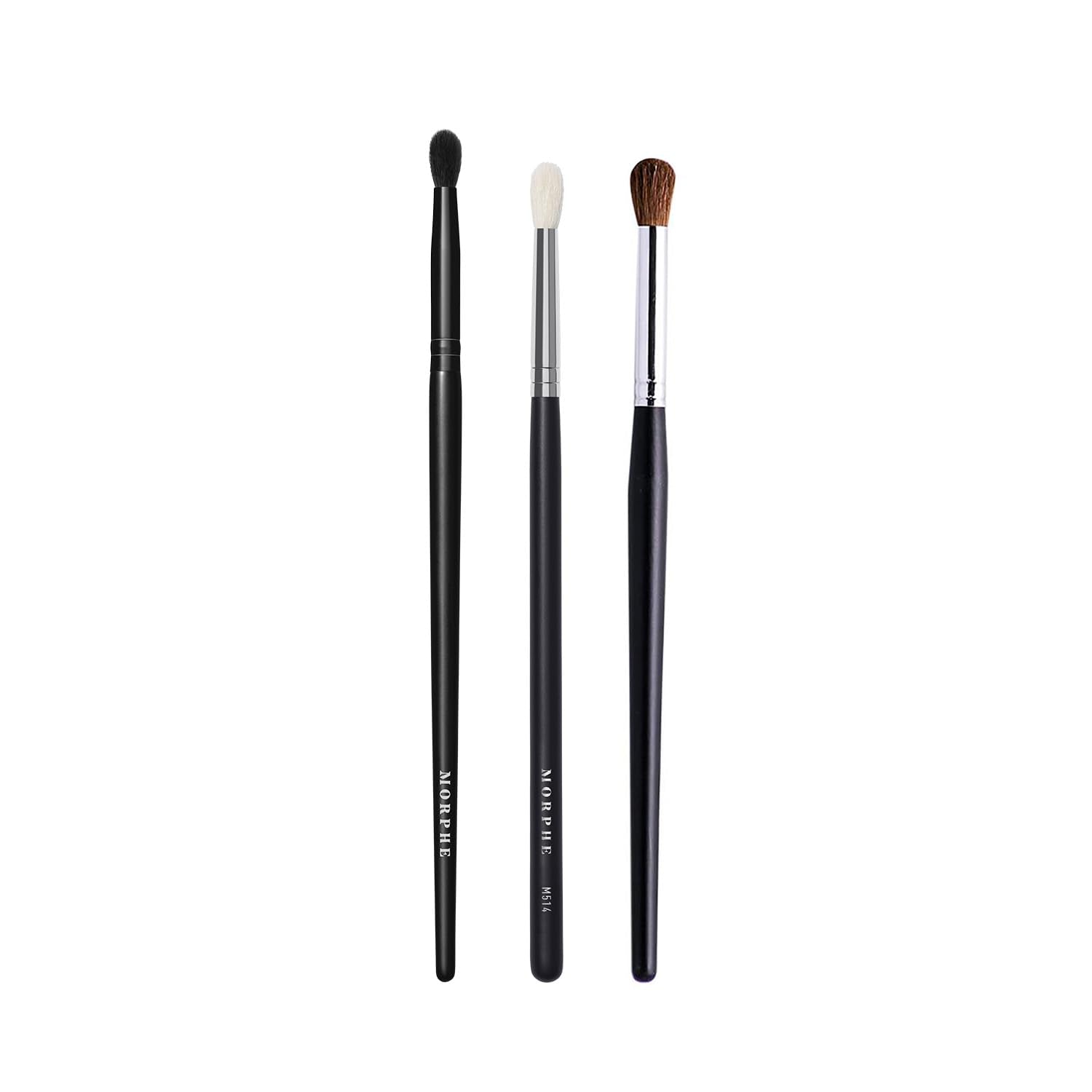 Morphe Blending Eyeshadow Brush Trio - Eyeshadow Brush Set for Blending, Precision and Definition - Includes M514, M332 & M441 - For Cream or Powder Formulas (3 Count)