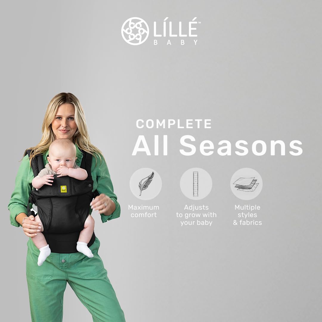 LÍLLÉbaby Complete All Seasons Ergonomic 6-in-1 Baby Carrier Infant to Toddler with Lumbar Support (7-45 Pounds), 360 Degree Baby Wearing & Multi-Position, Inward & Outward Facing (Black)