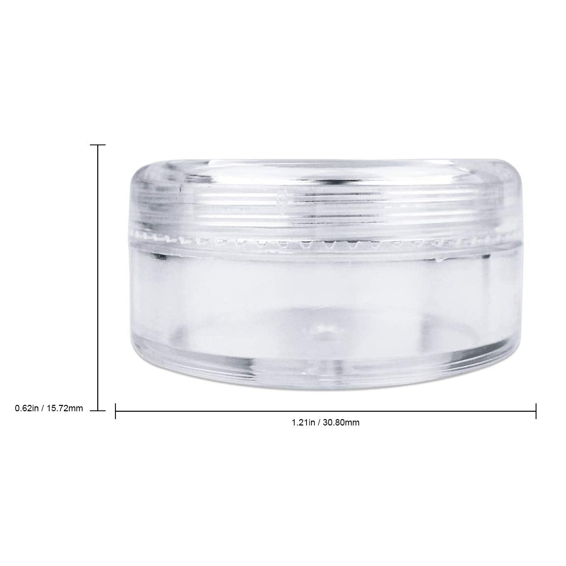 (Quantity: 100 Pieces) Beauticom® 5G/5ML High Quality Round Clear Jars with Screw Cap Lids for Scrubs, Oils, Salves, Creams, Lotions - BPA Free