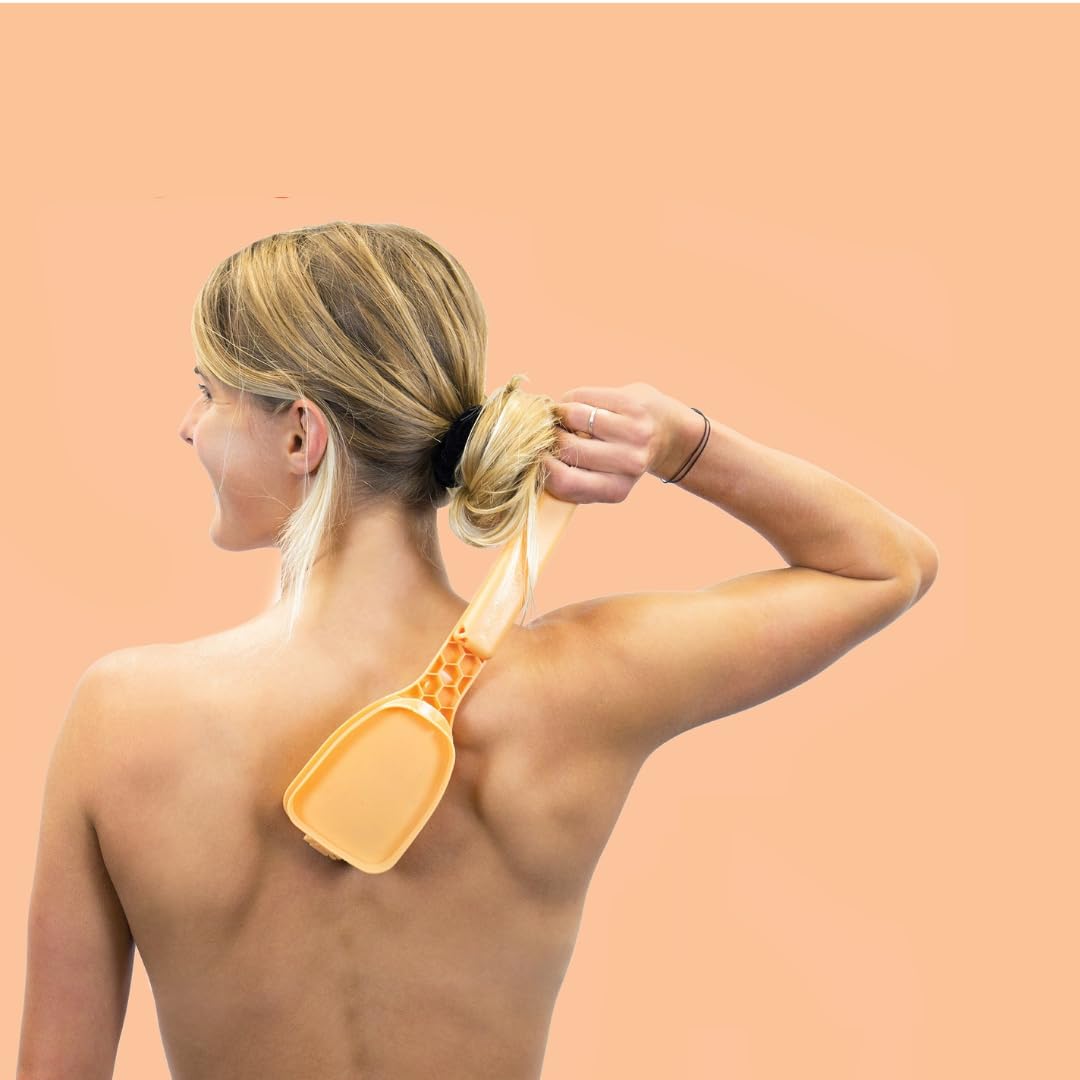 Bakslap - Back & Body Lotion Applicator - Replaceable Sponge - Peach or Blue (Sunscreen, Self Tan, Medical, Moisturizer)