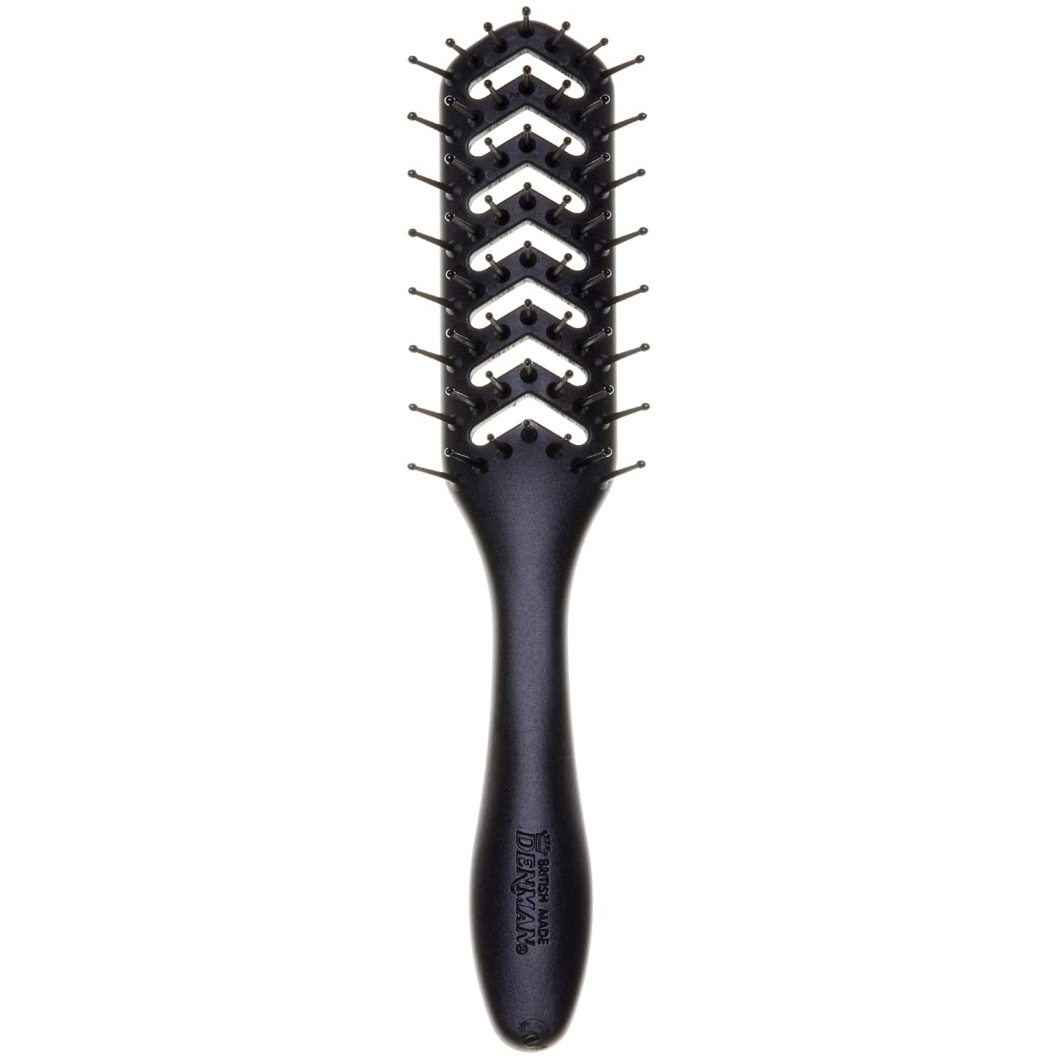 Denman Flexible Vent Brush D200 - Detangling Brush With Lightweight Grip & Control – Perfect For Styling During Blow-Dry & Detangling Wet & Dry Hair – Black (Pack of 1)