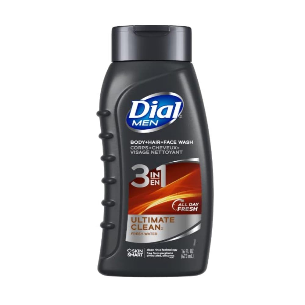 Dial for Men, Ultimate Clean Hair & Body Wash, 16-Ounce Bottles (Pack of 3)