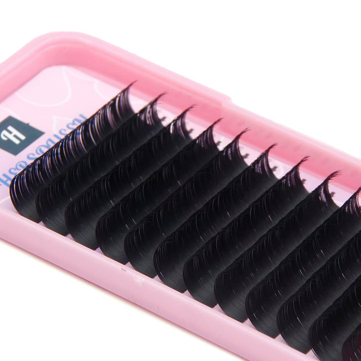 HERSQUEEN 0.15-C, 13Mm Length: 15 Ellipse Eyelash Extensions Matte Black Flat Lashes Cashmere Faux Mink Individual Eyelash Extensions Ellipse Lash C Curl D Curl Faux Mink Volume Semi Perma