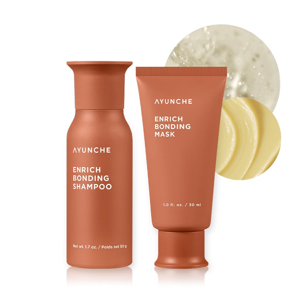 AYUNCHE Bonding Shampoo and Hair Mask Mini Kit - Intensive Care for Damaged, Tangled and Split Ends | Korean Salon Brand