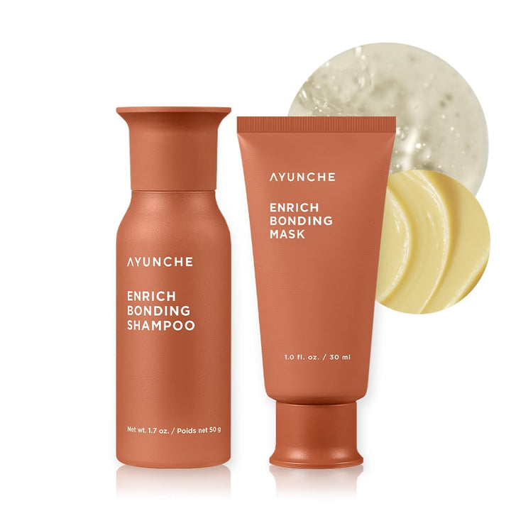 AYUNCHE Bonding Shampoo and Hair Mask Mini Kit - Intensive Care for Damaged, Tangled and Split Ends | Korean Salon Brand