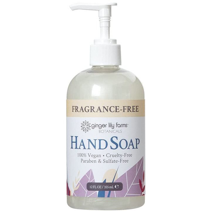 Ginger Lily Farms Botanicals All-Purpose Liquid Hand Soap, 100% Vegan & Cruelty & Fragrance Free, Lily, 12 Fl Oz, Pack of 6