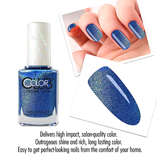Color Club Halographic Hues Nail Polish, Shimmering Sky Colors, Over The Moon, .05 Ounce