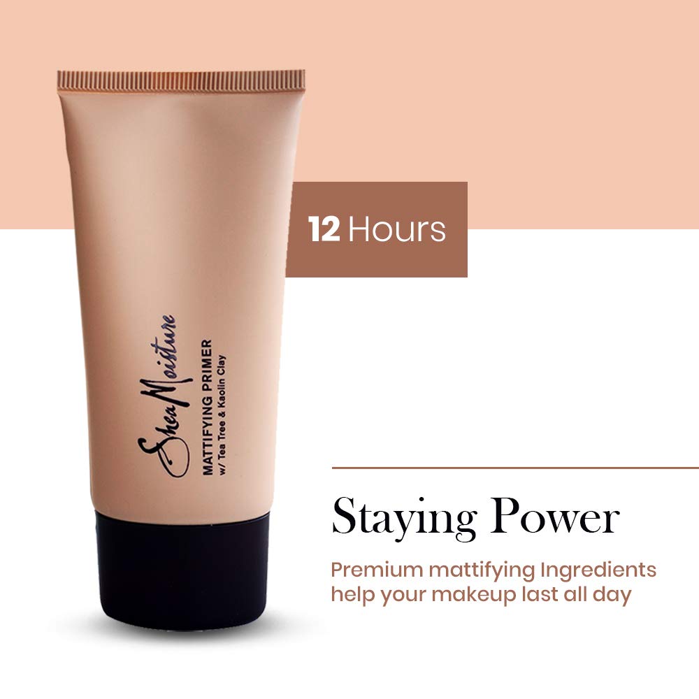SheaMoisture Mattifying Primer - Matte Face Primer Hydrates and Balances Skin - Made with Organic Shea Butter, Tea Tree and Kaolin Clay (Good for oily, acne prone or sensitive skin) (2 Pack (3.4oz))