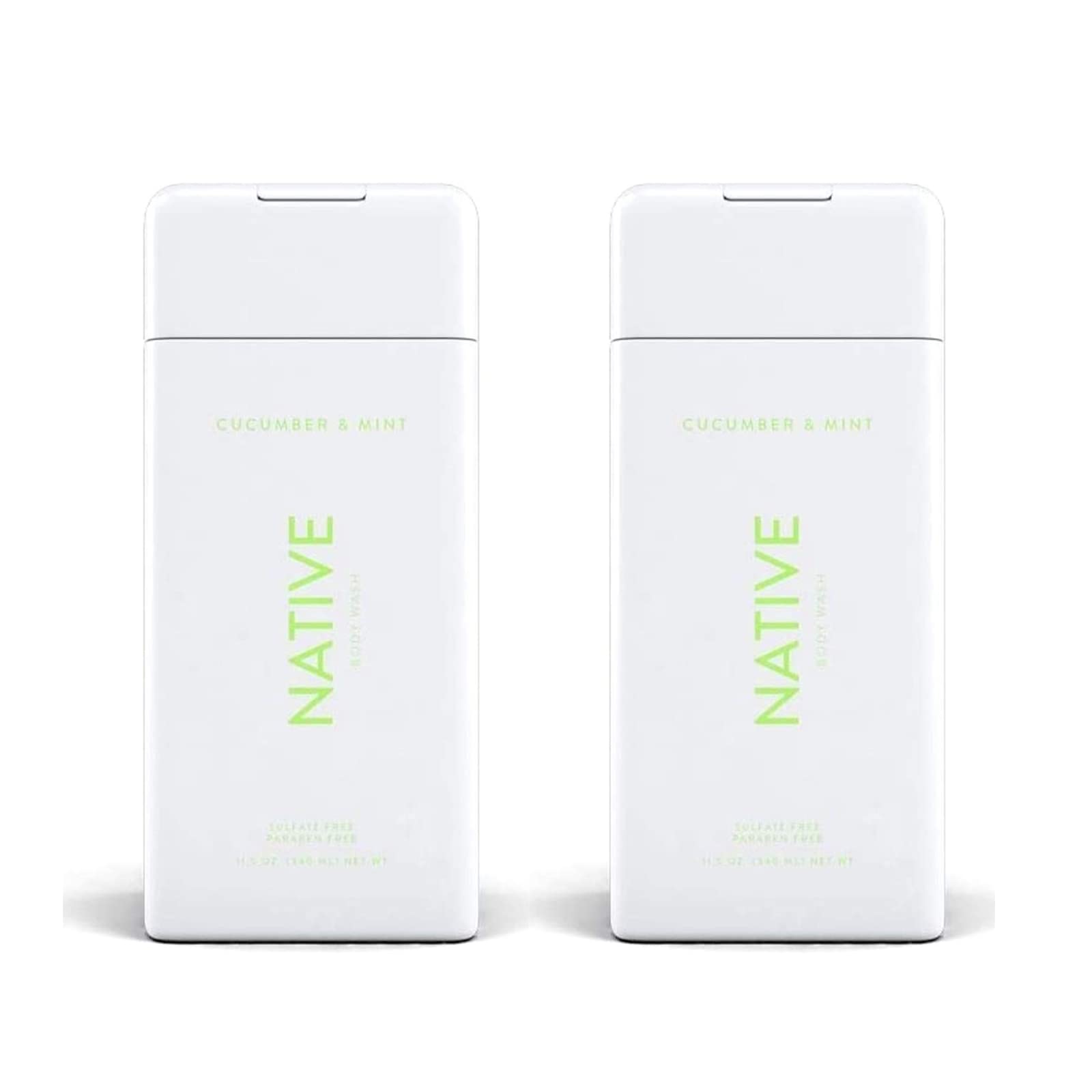 Native, Cucumber and Mint Body Wash 11.5 oz Bottles x2