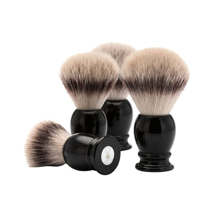 MÜHLE Classic Silvertip Fiber Brush | Black Resin Handle | Luxury Shave Accessory for Men