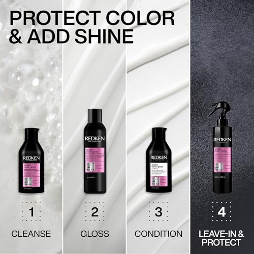 Redken Acidic Color Gloss Heat Protection Leave-In Treatment Spray For Color-Treated Hair | With Heat Protection for Styling and Blow Drying | Conditions and Adds Shine
