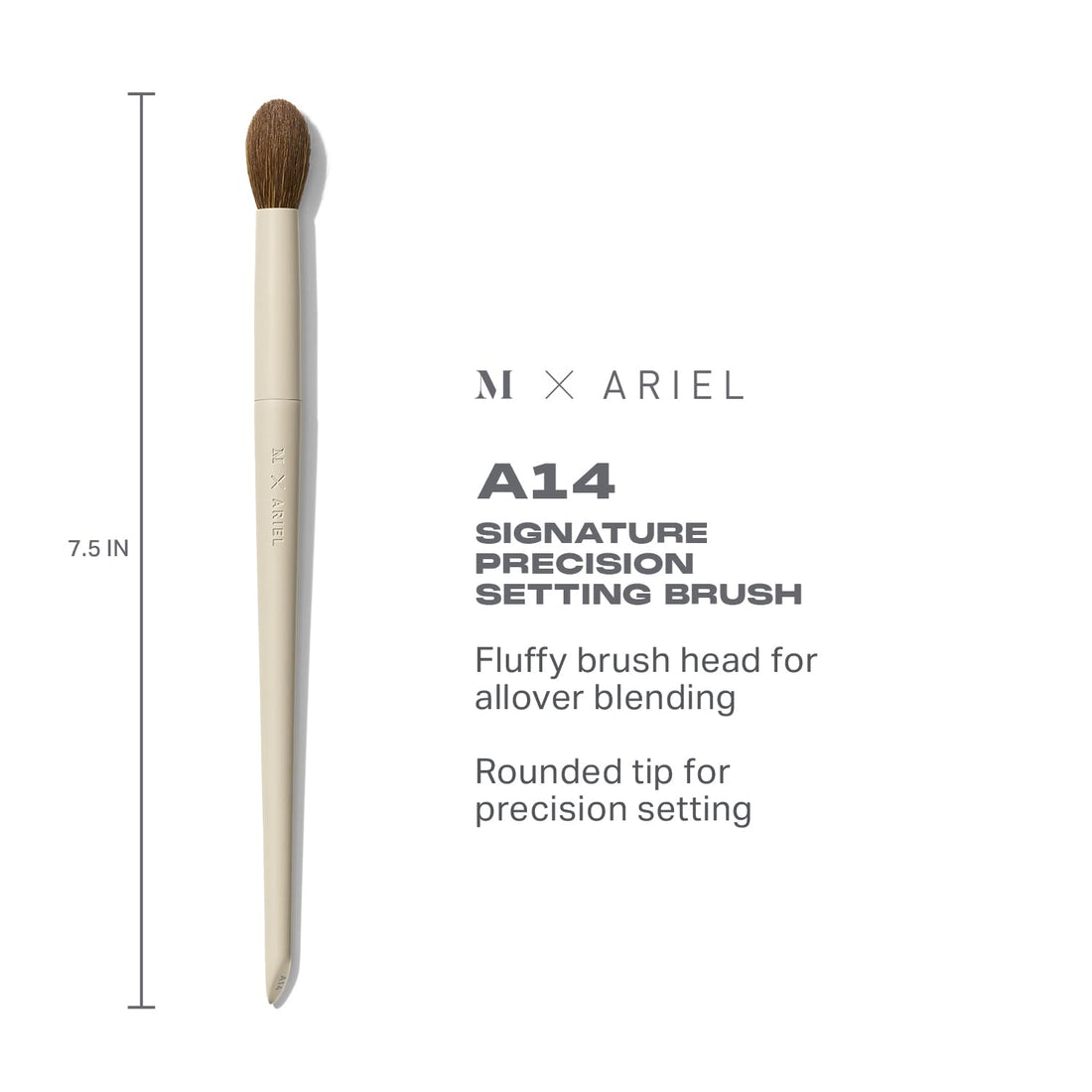 Morphe x Ariel Full Makeup Brush Collection - Includes A24 Foundation, A58 Cream Contour, A19 Dual-Ended Concealer, A14 Precision Setting, and A22 Blush Brushes (5 Piece Set)