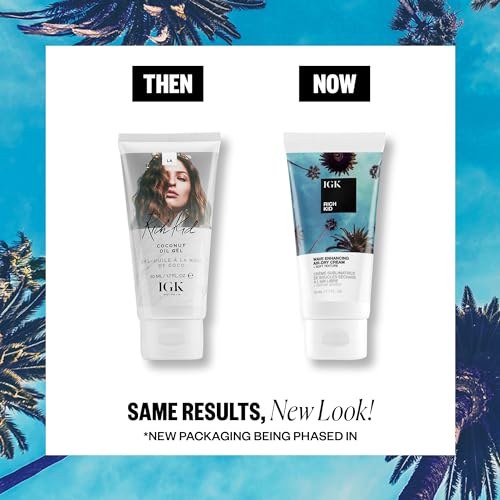 IGK RICH KID Coconut Oil Air-Dry Styler Travel, 1.7 fl. oz.