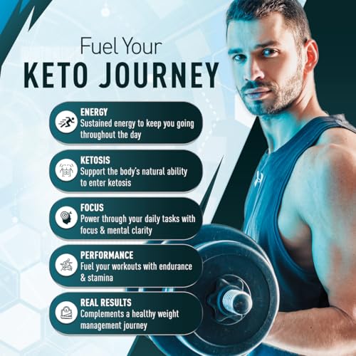 Purely Optimal Keto BHB Exogenous Ketones Supplement - Keto Diet Pills for Ketosis, Energy, Focus, Metabolism - for Women and Men (60 Capsules)