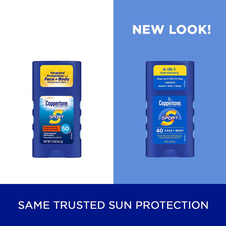 Coppertone SPORT Sunscreen Stick Broad Spectrum SPF 50, 1.5-Ounce