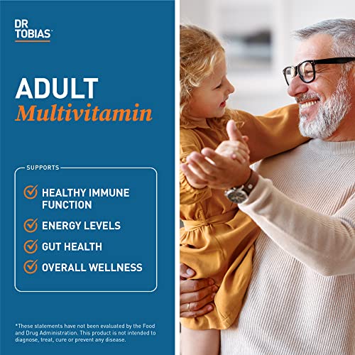 Dr. Tobias Adult Multivitamin for Women & Men, Immune Supporting Vitamins from 42 Fruits, Vegetables, Plus Probiotics, Vegan Multivitamins for Men & Women, Non-GMO, 90 Tablets, 30 Servings