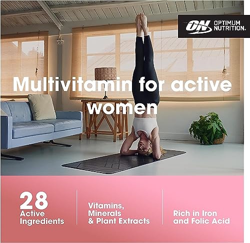 Optimum Nutrition Opti-Women, Vitamin C, Zinc and Vitamin D for Immune Support Womens Daily Multivitamin Supplement with Iron, Capsules, 120 Count