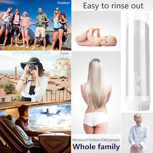 [2nd Generation] Portable Travel Bidet by GUSTYLE, IPX6 Waterproof Electric Bidet Sprayer with Automatic Decompression Film and Nozzle 180 Degree Adjustment (140ml)