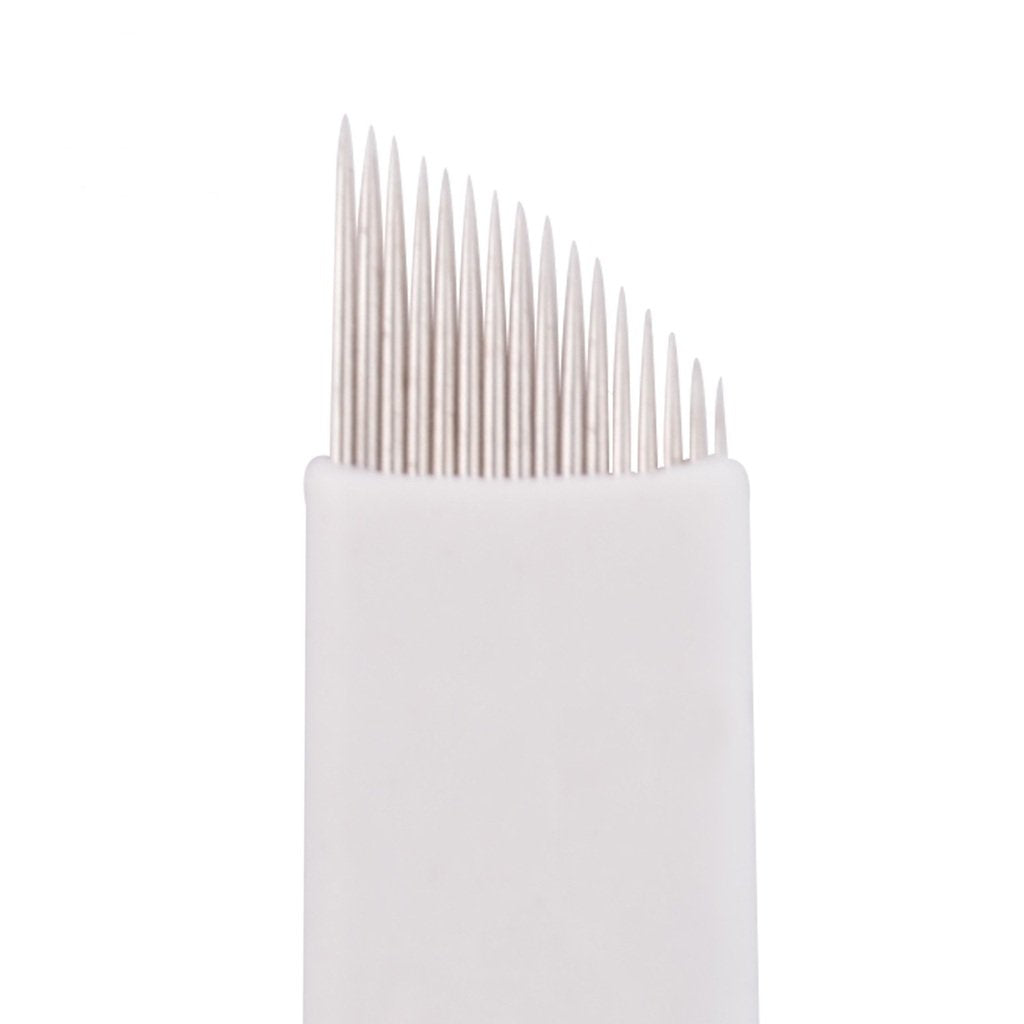 Chuse S16 50pcs Permanent Makeup Manual Eyebrow Tattoo Needle Curved Blade 16 Needles