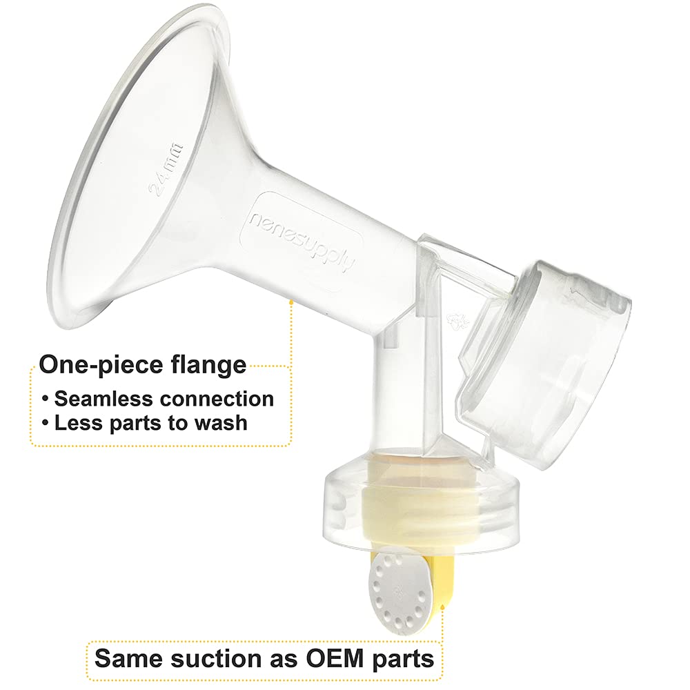 Nenesupply Pump Parts with 30mm flanges Compatible with Medela Breastpumps Incl. Flange Breastshield Valve Membrane for Pump in Style Symphony Swing Not Original Medela Pump Parts