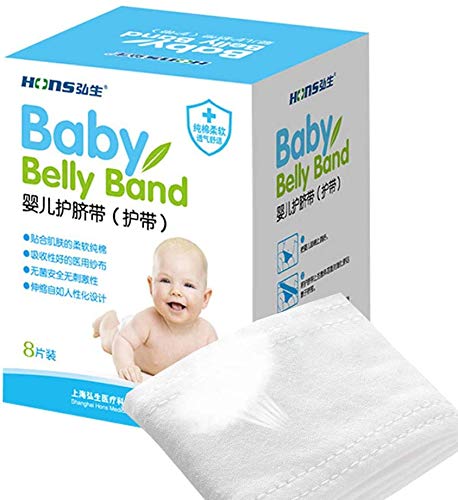 Topwon Cotton Newborn Umbilical Cord Belly Band Disposable to Protect Baby Abdomen Newborn Essentials Must Haves - 8 Pieces