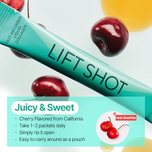 VITALBEAUTIE Liquid Collgen for Women, SuperCollagen Lift Shot - Premium Multi Collagens Peptides Type I, II, III, V, X 1500mg with Hyaluronic, Vitamin C, Third Party Certified, High Absorption