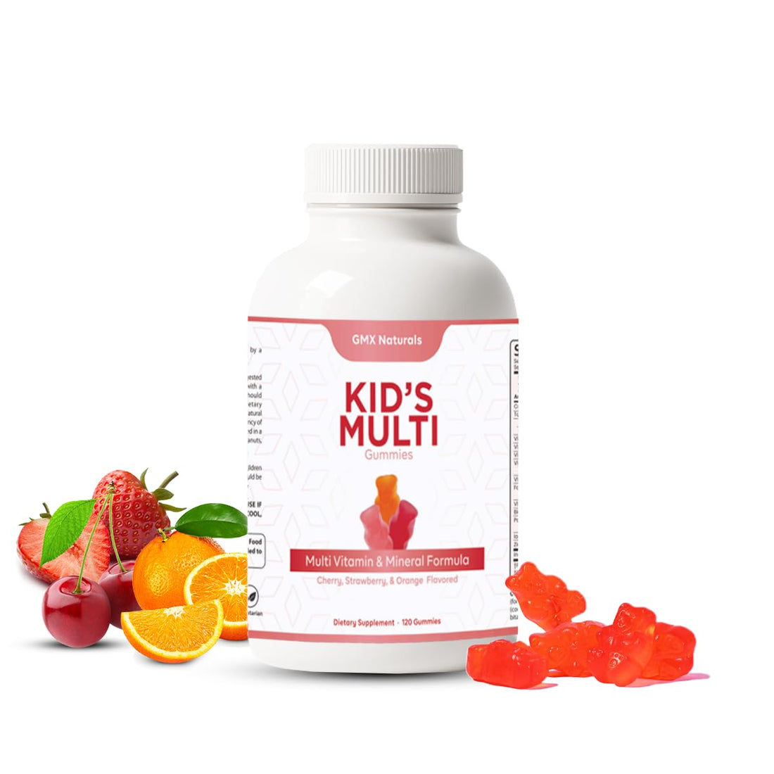 GMX Naturals Kids Multivitamin Gummies (90 Count) | Kids Vitamins Gummies | Immune & Growth Support | Sugar & Gluten Free | Cherry, Strewberry & Orange Flavour Gummies | 1 Month Supply