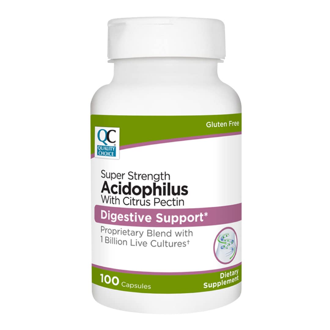 Quality Choice Digestive Support Acidophilus with Citrus Pectin Capsules 100 Count