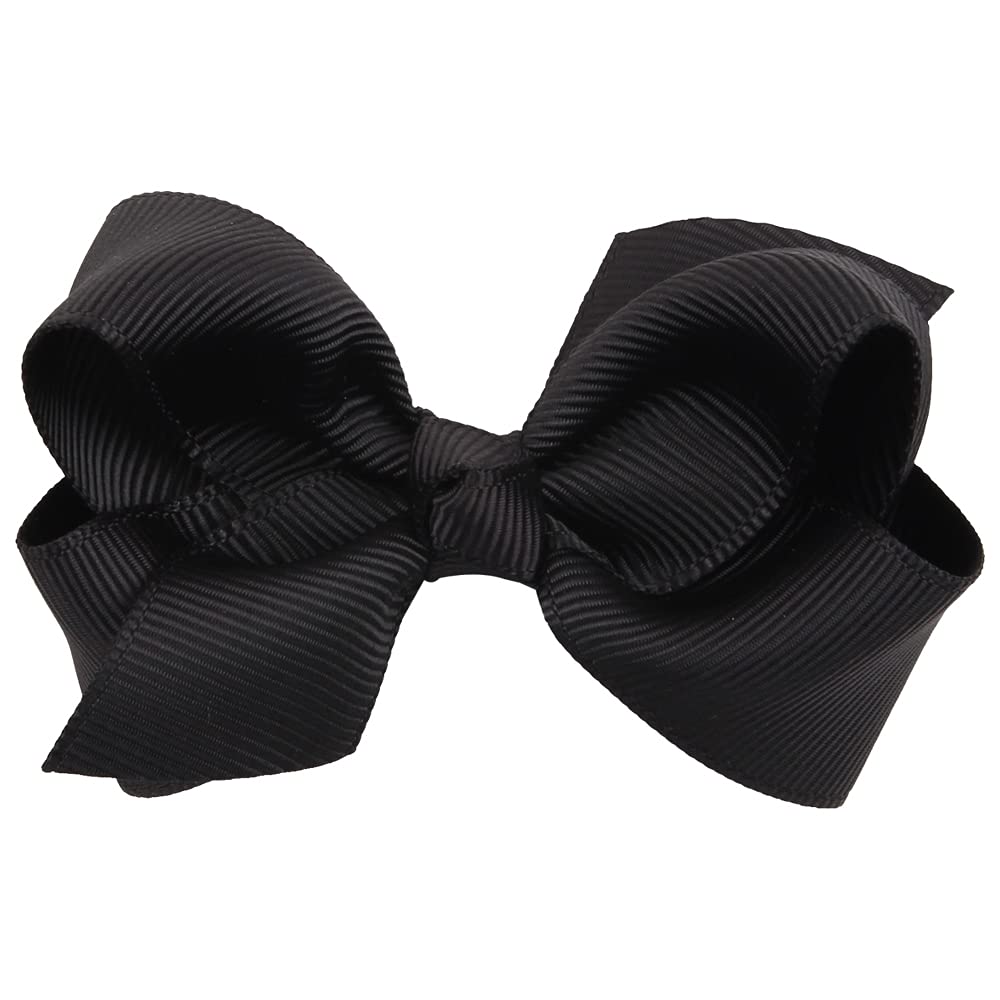 ZOONAI 3 Inch Baby Girl Hair Bows Boutique Hair Clip Teens Toddlers Hairpin Headwear - Set of 2 (Black)