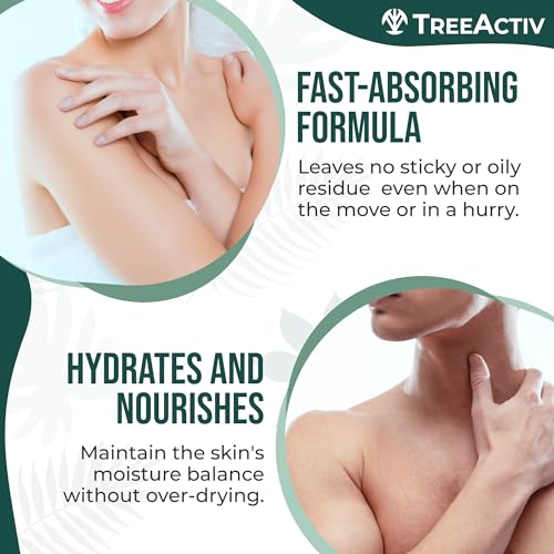 TreeActiv Body Acne Treatment Spray 4 fl oz, 2% Salicylic Acid Spray, Back Acne Spray, Tea Tree Oil Spray with Aloe Vera, Body Acne Spray, Back Acne Solution, Butt Acne Clearing Treatment, 1000+ Uses