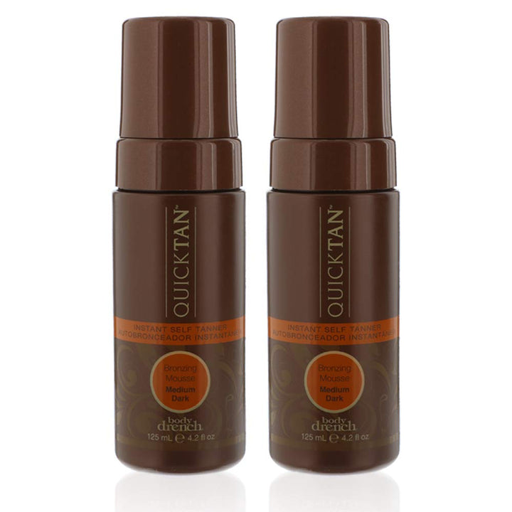 Body Drench Quick Tan Instant Self-Tanner, Bronzing Mousse, Medium Dark, 4.2 oz, 2-Pack