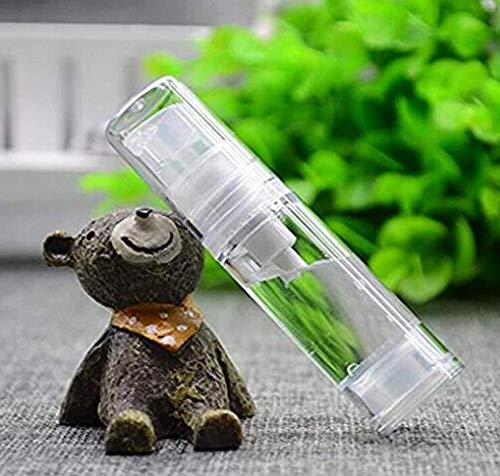 TUPWEL 12Pcs 10Ml / 0.34Oz Transparent Small Ounce Empty Ps Plastic Airless Vacuum Pump Press Bottle Jar Pot Vial Container for Cosmetic Makeup Serums Cream Lotion Travel Toiletries Liqui