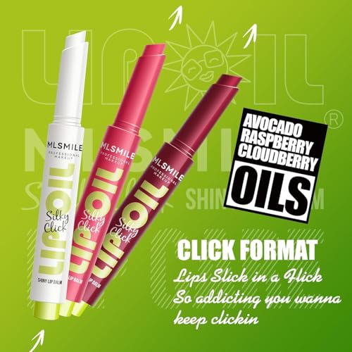 3 Colors Fat Lip Oil Click Slick, Moisturizing and Long-lasting Lip Balm, Non-stick and High Pigment Lip Glow Oil, Lightweight Lip Plumper with Coconut Oil (Set: A)