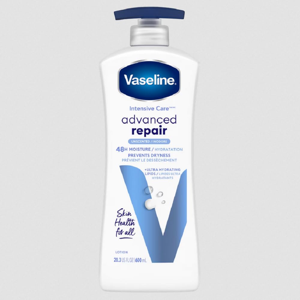 Vaseline Intensive Care Skin Care, Advance Repair Unscented Lotion 20.3 Oz (Pack Of 3)