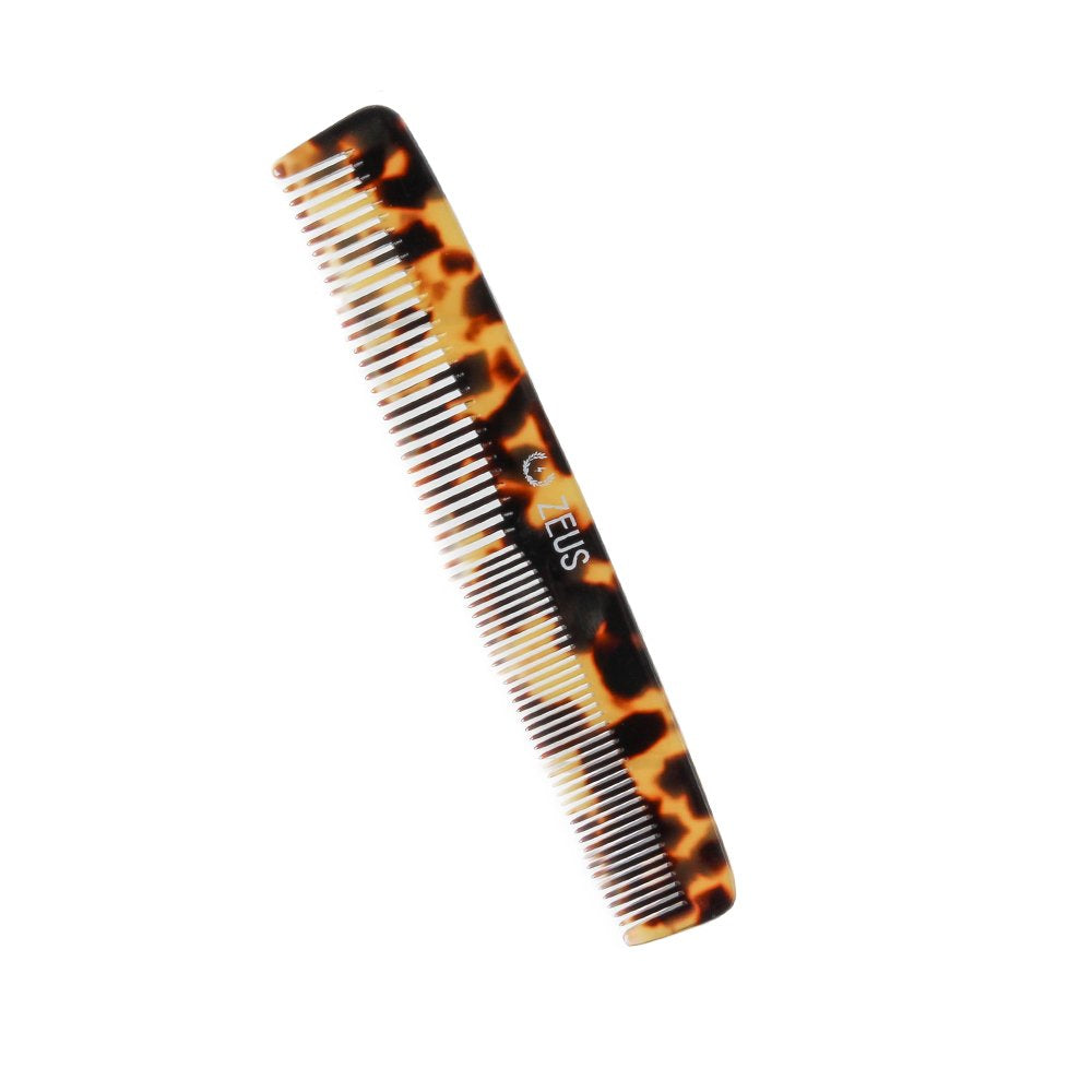 ZEUS Handmade Saw Cut Beard Comb, Tortoiseshell