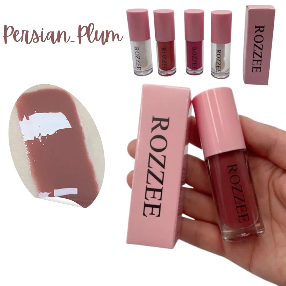 ROZZEE Lip Gloss - Lip Oil, Lip Plumper for Women, Non-Sticky, Hydrating Clear & Tinted Gloss, Perfect Party Favor, Glossy & Moisturizing Lip Products for All Occasions (Persian Palm, 6ml)