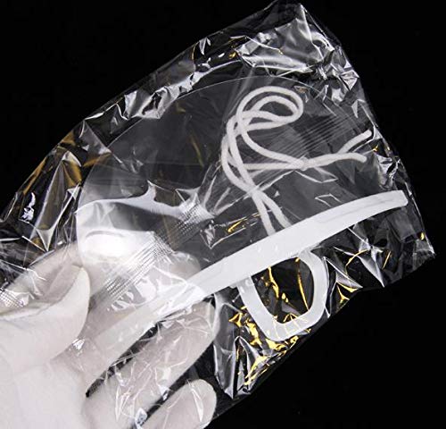 Reusable Plastic Clear Mask 10PCS Professional Transparent Sanitary Cover Anti-Fog Face Shield Nose Mouth Cover Open Face Guard for Restaurants, Food Truck, Hotels, Mall, Beauty salons, Barber Shops