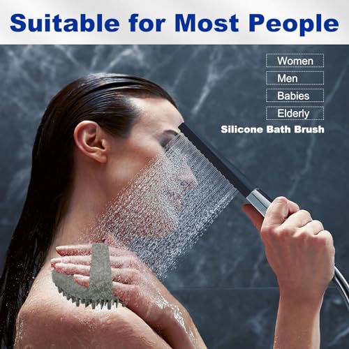 HAYSNA Silicone Body Scrubber, Men Body Scrubber, Gentle Exfoliating, Suitable for All Skin Types, Handheld Shower Brush, Rich Lathering, Easy to Clean (Gray)