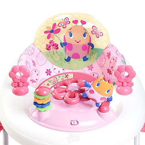 Bright Starts JuneBerry Walk-A-Bout Baby Walker and Entertainer, Removeable Floor Toy, with Easy Fold Frame for Storage, Ages 6 Months +