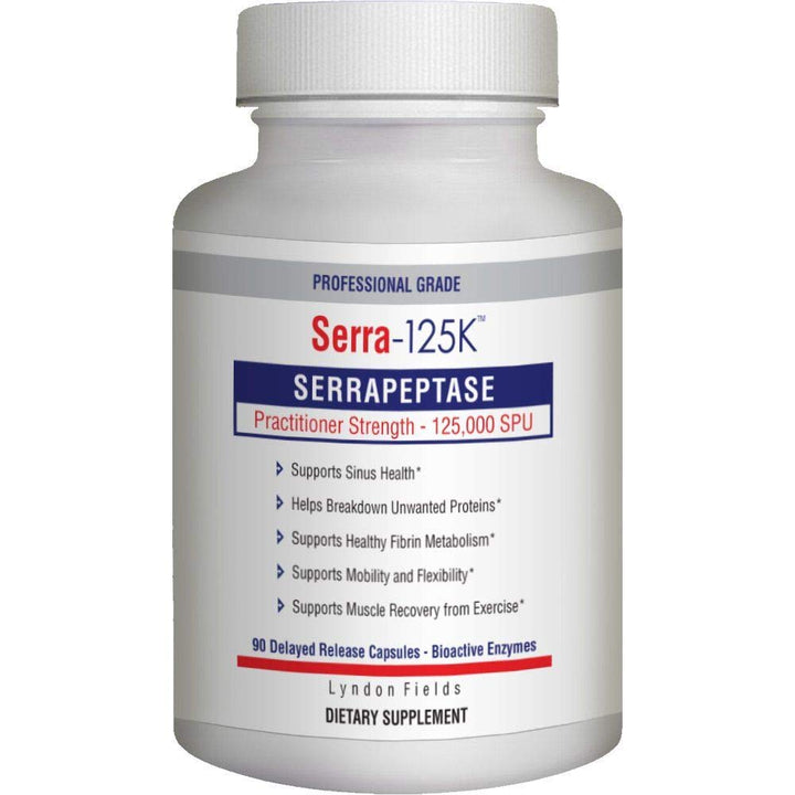 Serra-125k Extra Strength Serrapeptase 125,000 SPU, 90 Vegan Capsules, Delayed Release, Systemic Enzymes, Supports Healthy Sinuses and a Healthy Immune System, Non-GMO and All-Natural