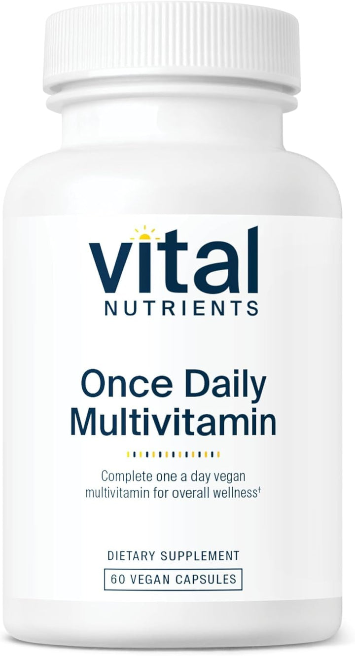 Vital Nutrients Once Daily Multivitamin | Vegan Multi for Women & Men | Allergen-Free | 19 Essential Vitamins + Antioxidants for Eye and Heart Health | Gluten, Dairy & Soy-Free | 60 Capsules