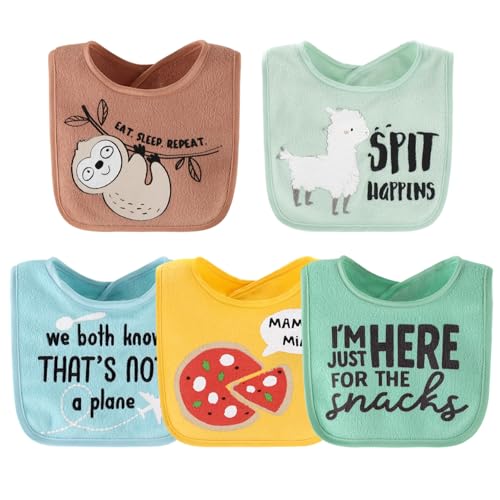 The Peanutshell Baby Boy or Girl Terry Bibs Set of 10-100% Cotton, Soft, Absorbent Baby Bibs, Unisex Toddler Boy or Girl Set, Newborn & Infant - Sunshine