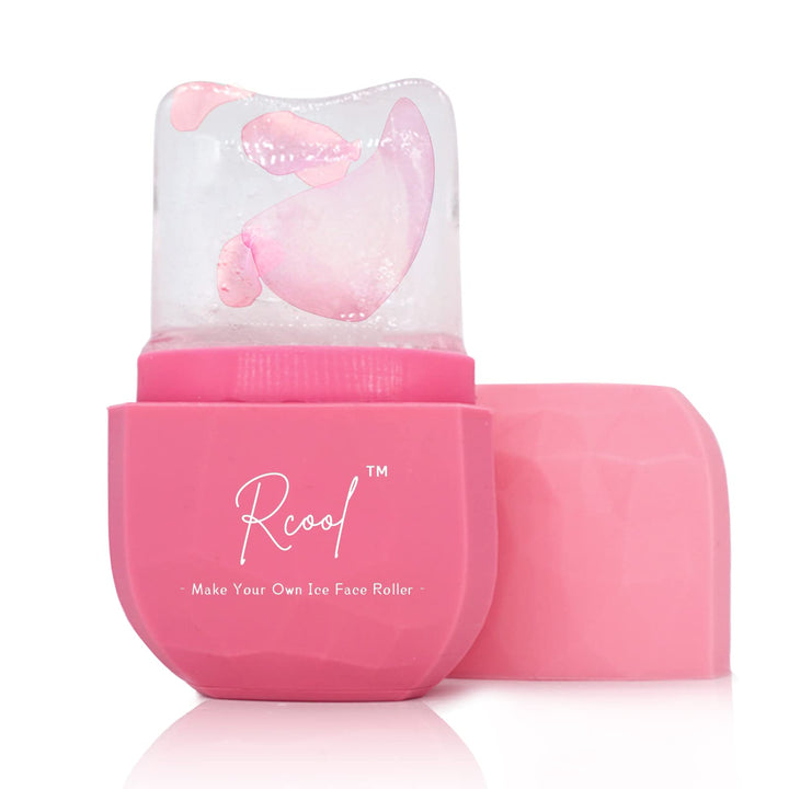 Ice Roller For Face Eyes and Neck,Rcool Revolutionary Diamond Ice Face Roller To Brighten Skin & Enhance Your Natural Glow/De-puff Eye Bags Shrink Pores and Lubricate the Skin.(Pink)