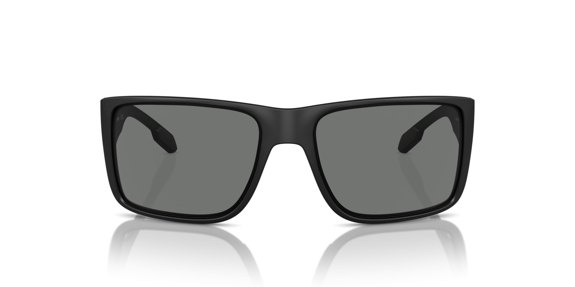 Native Eyewear Men's Badlands Rectangular Sunglasses, Matte Black/Grey Polarized, 58 mm