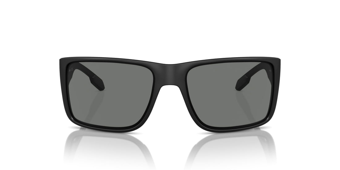 Native Eyewear Men's Badlands Rectangular Sunglasses, Matte Black/Grey Polarized, 58 mm
